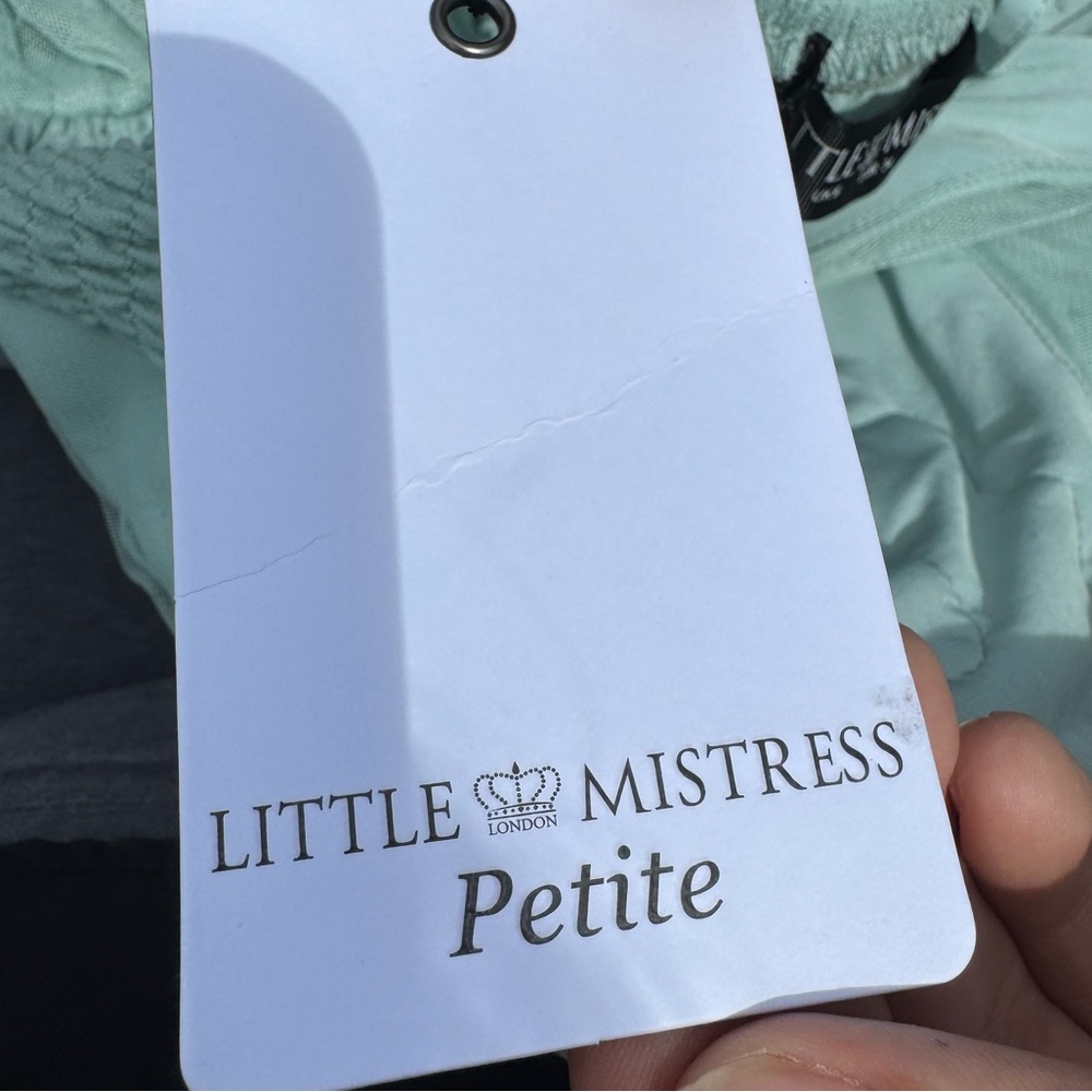 NWT Little Mistress petite spaghetti strap blue floral tulle layered dress / 2P - Picture 12 of 13